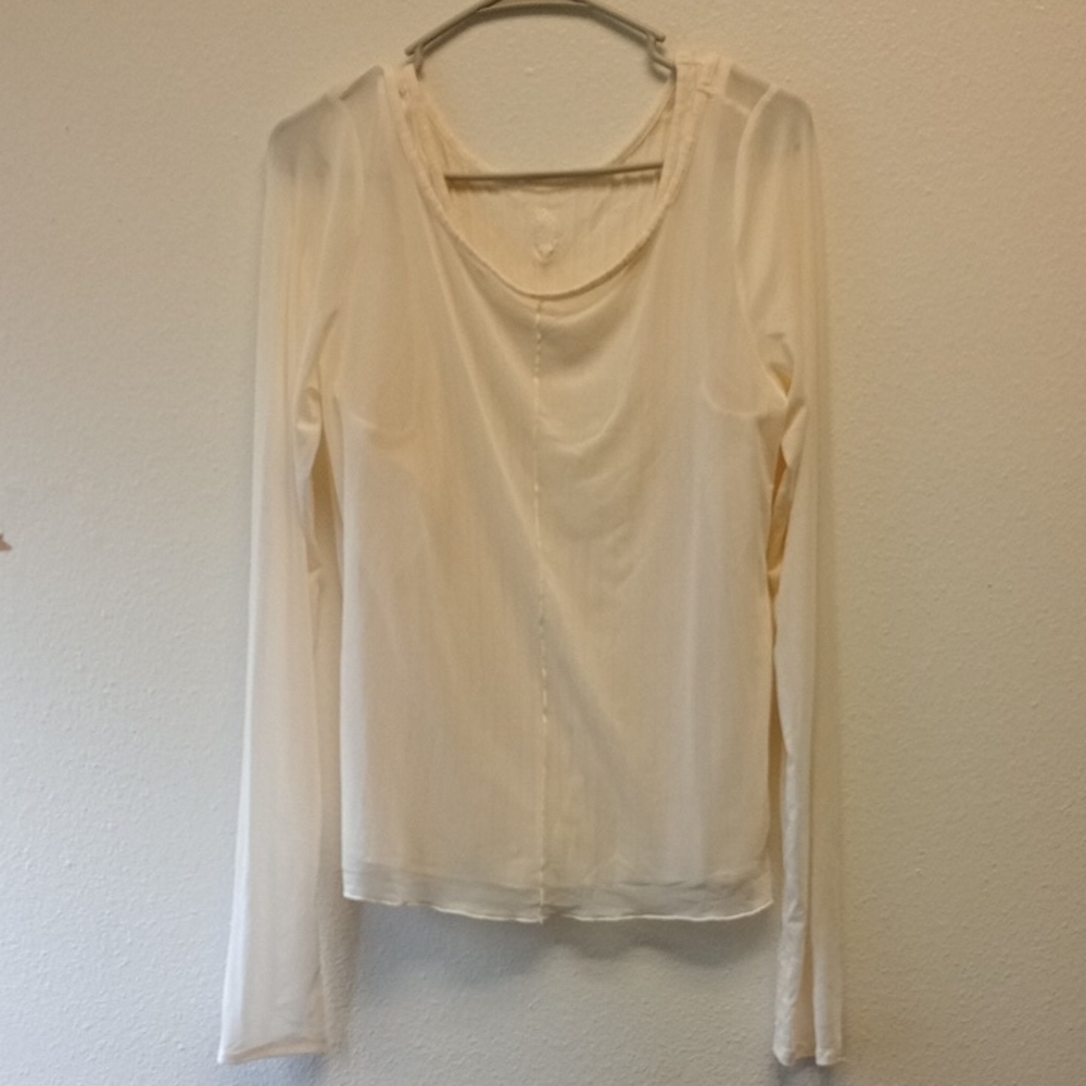 Free People Long Sleeve Sheer Layered Top Size M